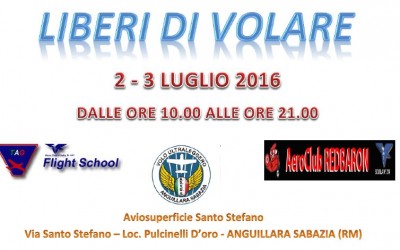 2 e 3 LUGLIO – APPUNTAMENTO PER TUTTI GLI AMANTI DEL VOLO